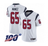 Men's Houston Texans #65 Greg Mancz White Vapor Untouchable Limited Player 100th Season Football Jersey