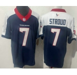 Men's Houston Texans #7 CJ Stroud Navy Blue Limited Thanksgiving Fashion FUSE Jersey