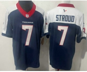 Men's Houston Texans #7 CJ Stroud Navy Blue Limited Thanksgiving Fashion FUSE Jersey