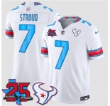 Men's Houston Texans #7 C.J. Stroud White 2026 F.U.S.E. Rivalries Collection With 25th Anniversary Patch Limited Football Stitched Jersey