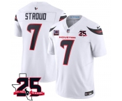 Men's Houston Texans #7 C.J. Stroud White 2026 With 25th Anniversary Patch And 4-Star C Patch F.U.S.E. Vapor Limited Football Stitched Jersey