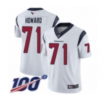 Men's Houston Texans #71 Tytus Howard White Vapor Untouchable Limited Player 100th Season Football Jersey