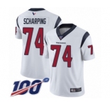 Men's Houston Texans #74 Max Scharping White Vapor Untouchable Limited Player 100th Season Football Jersey