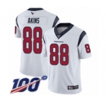 Men's Houston Texans #88 Jordan Akins White Vapor Untouchable Limited Player 100th Season Football Jersey