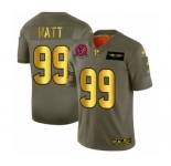 Men's Houston Texans #99 J.J. Watt Limited Olive Gold 2019 Salute to Service Football Jersey
