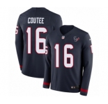 Men's Nike Houston Texans #16 Keke Coutee Limited Navy Blue Therma Long Sleeve NFL Jersey