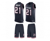 Men's Nike Houston Texans #21 A.J. Bouye Limited Navy Blue Tank Top Suit NFL Jersey
