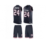 Men's Nike Houston Texans #24 Johnathan Joseph Limited Navy Blue Tank Top Suit NFL Jersey