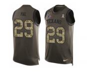 Men's Nike Houston Texans #29 Andre Hal Limited Green Salute to Service Tank Top NFL Jersey