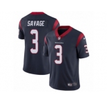 Men's Nike Houston Texans #3 Tom Savage Vapor Untouchable Limited Navy Blue Team Color NFL Jersey
