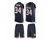 Men's Nike Houston Texans #34 Tyler Ervin Limited Navy Blue Tank Top Suit NFL Jersey