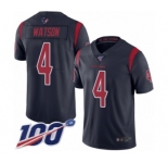Men's Nike Houston Texans #4 Deshaun Watson Limited Navy Blue Rush Vapor Untouchable 100th Season NFL Jersey