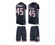 Men's Nike Houston Texans #45 Jay Prosch Limited Navy Blue Tank Top Suit NFL Jersey