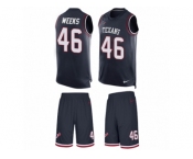 Men's Nike Houston Texans #46 Jon Weeks Limited Navy Blue Tank Top Suit NFL Jersey
