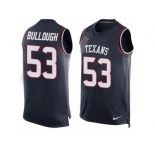 Men's Nike Houston Texans #53 Max Bullough Limited Navy Blue Player Name & Number Tank Top NFL Jersey