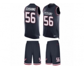 Men's Nike Houston Texans #56 Brian Cushing Limited Navy Blue Tank Top Suit NFL Jersey