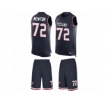 Men's Nike Houston Texans #72 Derek Newton Limited Navy Blue Tank Top Suit NFL Jersey