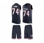 Men's Nike Houston Texans #74 Kendall Lamm Limited Navy Blue Tank Top Suit NFL Jersey