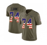 Men's Nike Houston Texans #74 Kendall Lamm Limited Olive USA Flag 2017 Salute to Service NFL Jersey