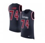 Men's Nike Houston Texans #74 Kendall Lamm Navy Blue Rush Player Name & Number Tank Top NFL Jersey