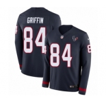 Men's Nike Houston Texans #84 Ryan Griffin Limited Navy Blue Therma Long Sleeve NFL Jersey