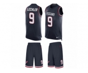 Men's Nike Houston Texans #9 Shane Lechler Limited Navy Blue Tank Top Suit NFL Jersey