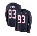 Men's Nike Houston Texans #93 Joel Heath Limited Navy Blue Therma Long Sleeve NFL Jersey