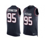 Men's Nike Houston Texans #95 Christian Covington Limited Navy Blue Player Name & Number Tank Top NFL Jersey