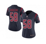 Women Nike Houston Texans #58 Lamarr Houston Limited Navy Blue Rush Vapor Untouchable NFL Jersey