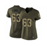 Women Nike Houston Texans #63 Kendall Lamm Limited Green Salute to Service NFL Jersey