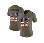 Women Nike Houston Texans #87 C.J. Fiedorowicz Limited Olive USA Flag 2017 Salute to Service NFL Jersey