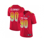 Women Nike Houston Texans #90 Jadeveon Clowney Red Stitched NFL Limited AFC 2018 Pro Bowl Jersey