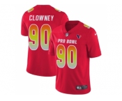 Women Nike Houston Texans #90 Jadeveon Clowney Red Stitched NFL Limited AFC 2018 Pro Bowl Jersey