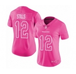 Women's Houston Texans #12 Kenny Stills Limited Pink Rush Fashion Football Jersey