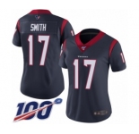 Women's Houston Texans #17 Vyncint Smith Navy Blue Team Color Vapor Untouchable Limited Player 100th Season Football Jersey