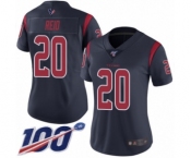 Women's Houston Texans #20 Justin Reid Limited Navy Blue Rush Vapor Untouchable 100th Season Football Jersey