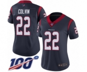 Women's Houston Texans #22 Aaron Colvin Navy Blue Team Color Vapor Untouchable Limited Player 100th Season Football Jersey