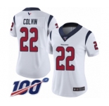 Women's Houston Texans #22 Aaron Colvin White Vapor Untouchable Limited Player 100th Season Football Jersey