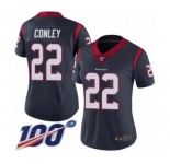 Women's Houston Texans #22 Gareon Conley Navy Blue Team Color Vapor Untouchable Limited Player 100th Season Football Jersey