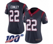 Women's Houston Texans #22 Gareon Conley Navy Blue Team Color Vapor Untouchable Limited Player 100th Season Football Jersey