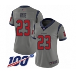 Women's Houston Texans #23 Carlos Hyde Limited Gray Inverted Legend 100th Season Football Jersey