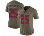 Women's Houston Texans #25 Duke Johnson Jr Limited Olive 2017 Salute to Service Football Jersey