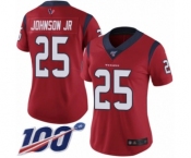 Women's Houston Texans #25 Duke Johnson Jr Red Alternate Vapor Untouchable Limited Player 100th Season Football Jersey
