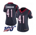 Women's Houston Texans #41 Zach Cunningham Navy Blue Team Color Vapor Untouchable Limited Player 100th Season Football Jersey