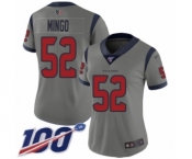 Women's Houston Texans #52 Barkevious Mingo Limited Gray Inverted Legend 100th Season Football Jersey