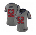 Women's Houston Texans #52 Barkevious Mingo Limited Gray Inverted Legend Football Jersey