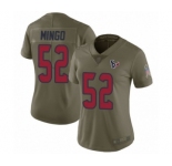 Women's Houston Texans #52 Barkevious Mingo Limited Olive 2017 Salute to Service Football Jersey