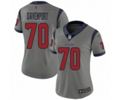 Women's Houston Texans #70 Julien Davenport Limited Gray Inverted Legend Football Jersey