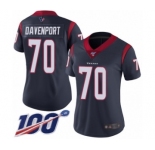 Women's Houston Texans #70 Julien Davenport Navy Blue Team Color Vapor Untouchable Limited Player 100th Season Football Jersey