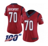 Women's Houston Texans #70 Julien Davenport Red Alternate Vapor Untouchable Limited Player 100th Season Football Jersey